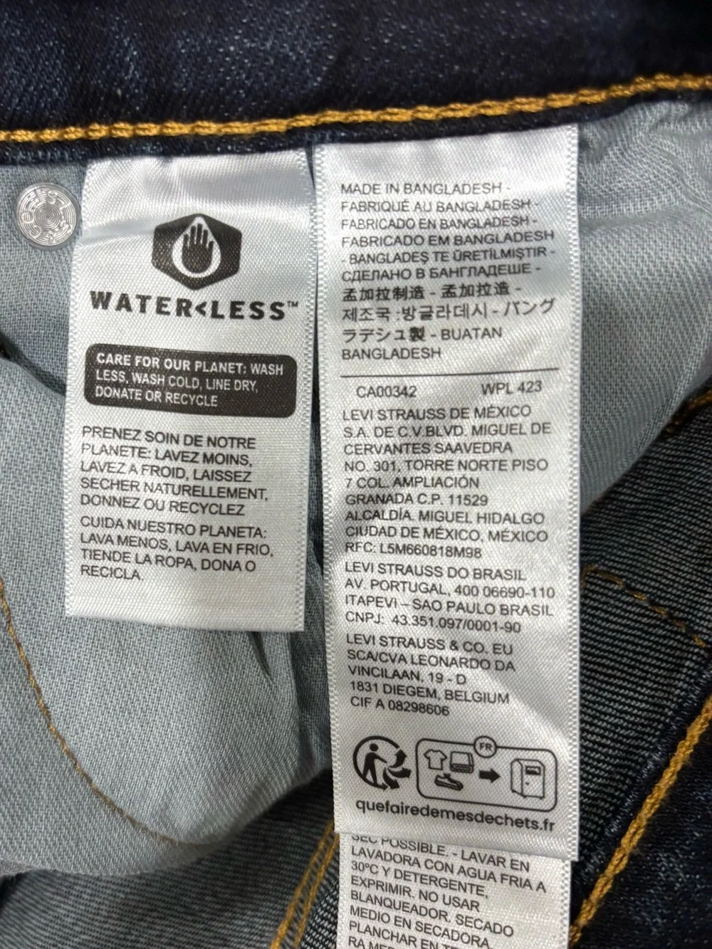 NWT Levi's 511 Slim Fit‎ Stretch Dark Wash Blue Denim Jeans Men's Size 36